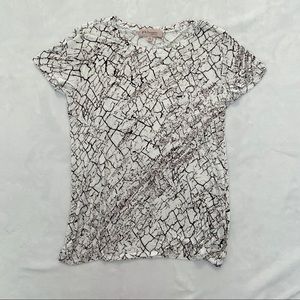 Philosophy White Black Marble Crackle Soft Tee